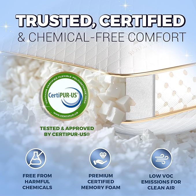 Royal Therapy King Memory Foam Pillows - Shredded Memory Foam Pillow for All Sleep Positions - Medium Firm Pillow with Adjustable Loft, Bamboo Rayon Cover, CertiPUR-US, Oeko-TEX Certified