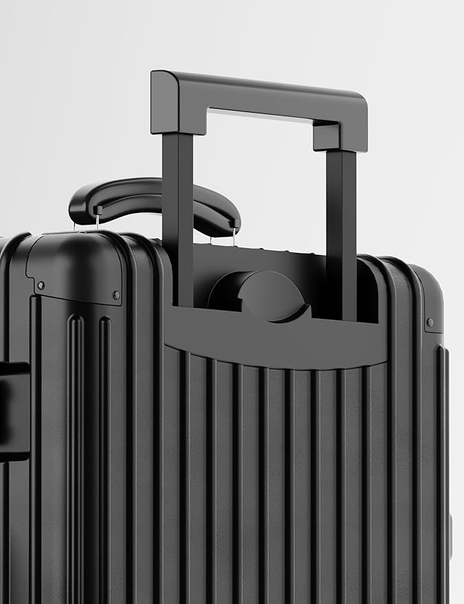 KARGO 29 Inch Check-In Luggage - Polycarbonate Hard Shell Suitcase with Aluminum Corners, Smooth-Rolling Wheels, Leather Handle, Aluminum Frame Luggage, Zipperless TSA Lock (Black, 29 Inch Check-In)