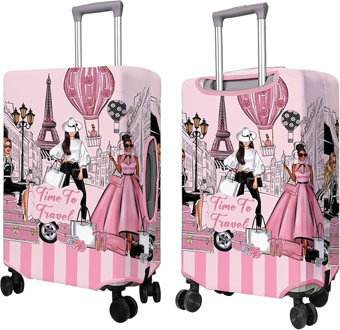 Travel Luggage Cover Suitcase Protector Fits 18-32 Inch Wheel Covers PatternedTravel Related Items Flower Luggage Protector Elastic L