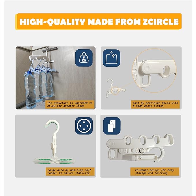 Over The Door Hooks Hanger,Foldable Portable Folding Hangers,Hanging Rack,Clips,Essentials for Cruise,Vacation,Camping,RV,Road Trip,Hotel,Business Travel, Student Apartment(White Box)