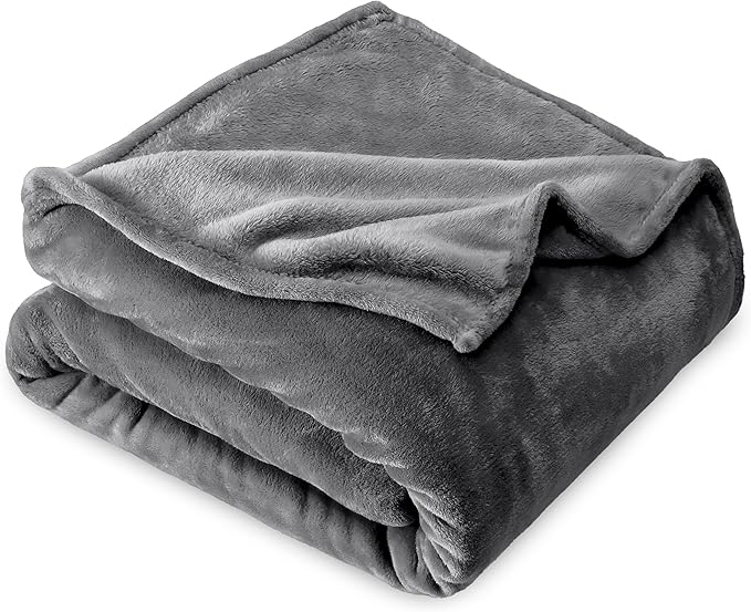 Bare Home Fleece Blanket - Twin/Twin Extra Long - Ultra-Soft Lightweight for Bed, Sofa, and Couch - Luxury Microplush - Cozy Warm Blanket (Twin/Twin XL, Grey)