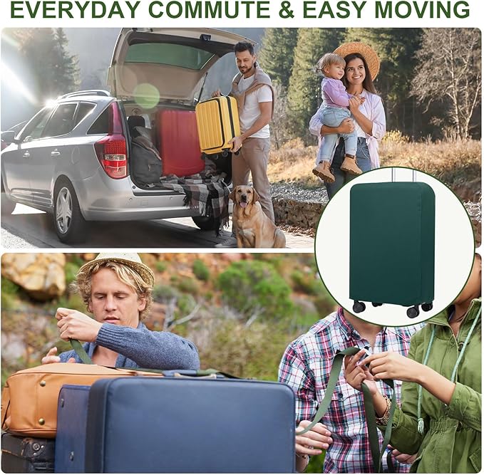 PATIKIL Luggage Cover, Suitcases Covers Elastic Carry on Cover Protector Washable Scratch-Resistant Fits 28-29 Inch Luggage for Travel Business Trips, Dark Green