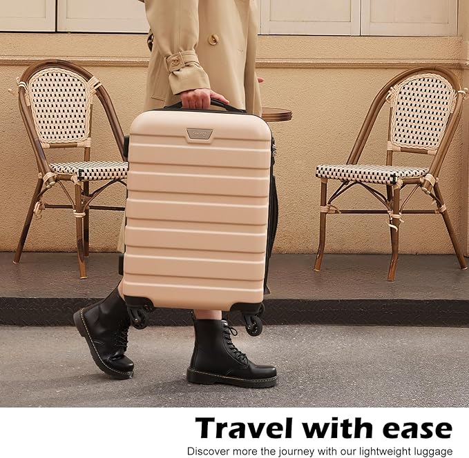 Coolife Luggage 3 Piece Set Suitcase Spinner Hardshell Lightweight TSA Lock (black, 3 piece set(20in24in28in))