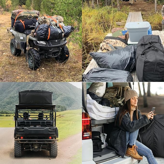 Plago Professional Quality Nylon Extra Large Duffel Bag, Lightweight Foldable Water Repellent, Cargo for Travel, Folding Bike, Tent Mattress Closet Storage (XXXL: 262L capacity (39""x28""x14.6""))