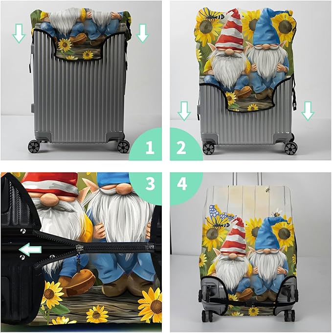 Luggage Cover Plus - Suitcase Protector with Concealed Zipper, Washable Elastic Cloth, Dustproof, Anti-Scratch for 26-28 inch Luggage (L)