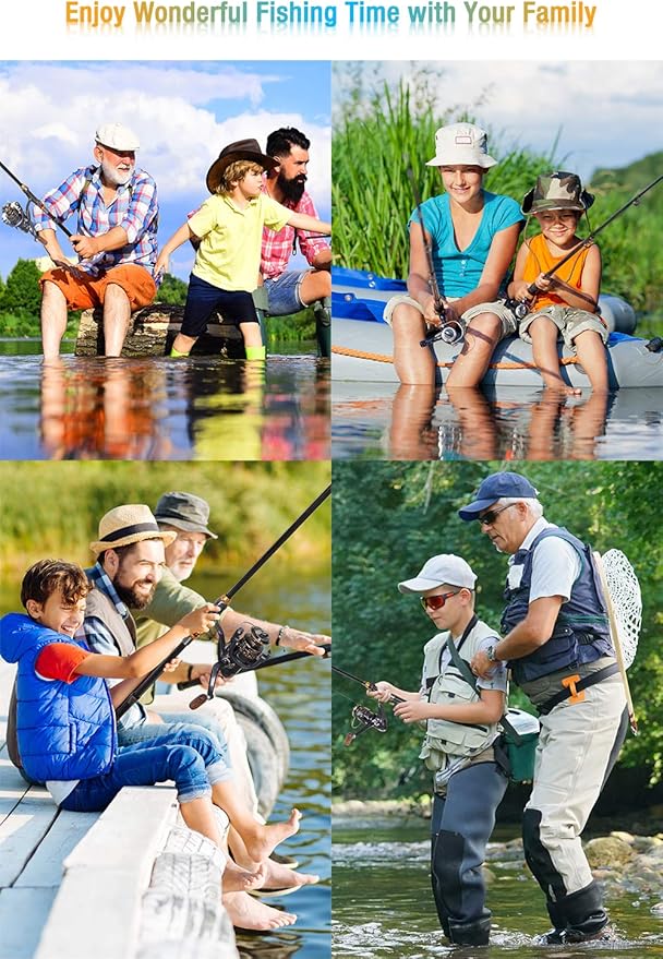 Fishing Rod and Reel Combo, Carbon Fiber Telescopic Fishing Pole with Spinning Reel, Fishing Line, Fishing Lures, Carrier Bag Travel Fishing Rods Kit Freshwater Saltwater Fishing Poles