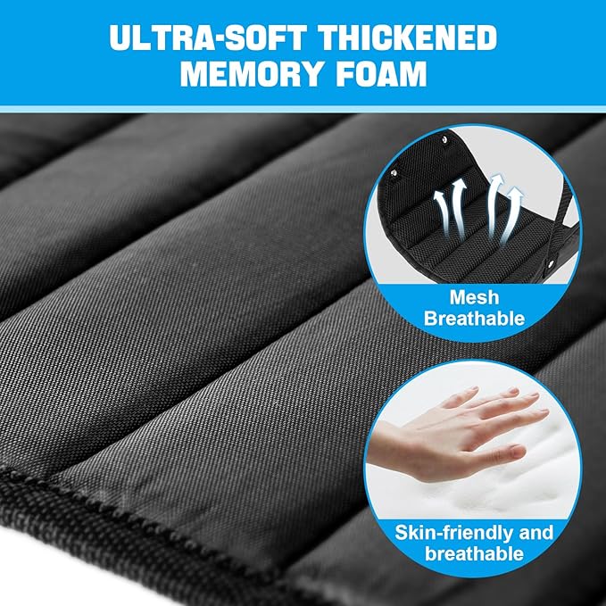 2 Pack Airplane Foot Rest,Portable Airplane Foot Hammock for Under Desk at Work to Relax Your Feet,Adjustable Memory Foam Foot Rest for Air Travel with Ear Plugs and Eye Mask