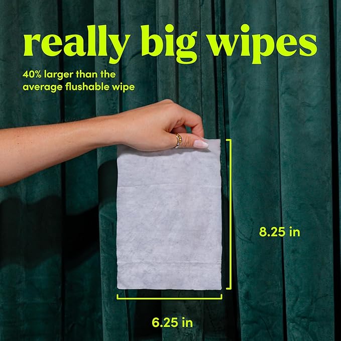 goodwipes Flushable Butt Wipes - Vitamin E & Aloe - Sewer & Septic Safe - Extra Large Adult Wet Wipes For Women & Men - Bathroom Essentials - Cedar, 318 Count (6 Packs + 1 Travel)