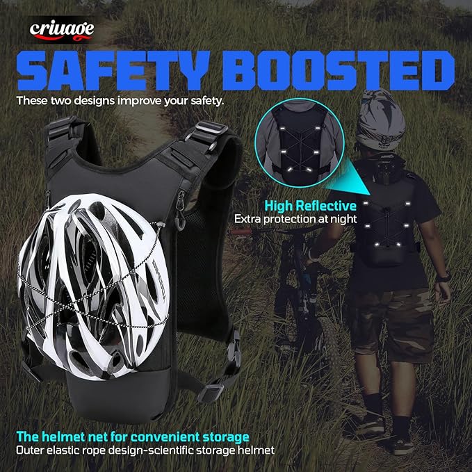 USA Original Patent Running Hydration Vest Backpack, Lightweight Chest Pack with 2.0L Water Bladder Bag Daypack for Hiking Running Cycling Race Marathon for Women Men