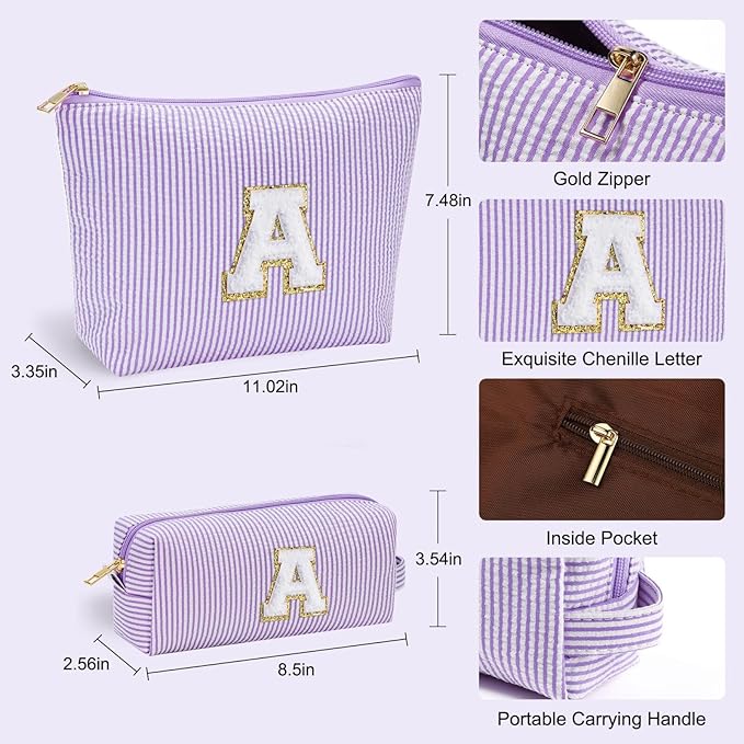 YOOLIFE Makeup Bag - Cute Cosmetics Organizer for Women, Personalized Gifts for Best Friend, Daughter, Valentine's Day, Wedding