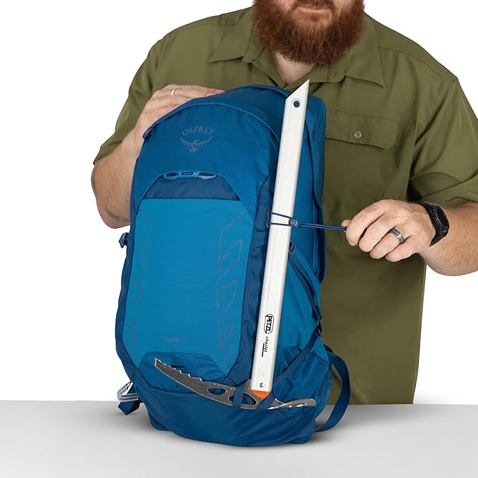 Osprey Talon 22L Men's Lightweight Hiking Backpack with Hipbelt, Black/Coal Grey, Extended Fit