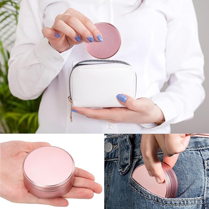 Metal Pill Case 2 Compartment - Waterproof Pill Box for Daily Travel, Pocket Purse Pill Container Holder Compact Medicine Organizer for Vitamins Fish Oils Medication