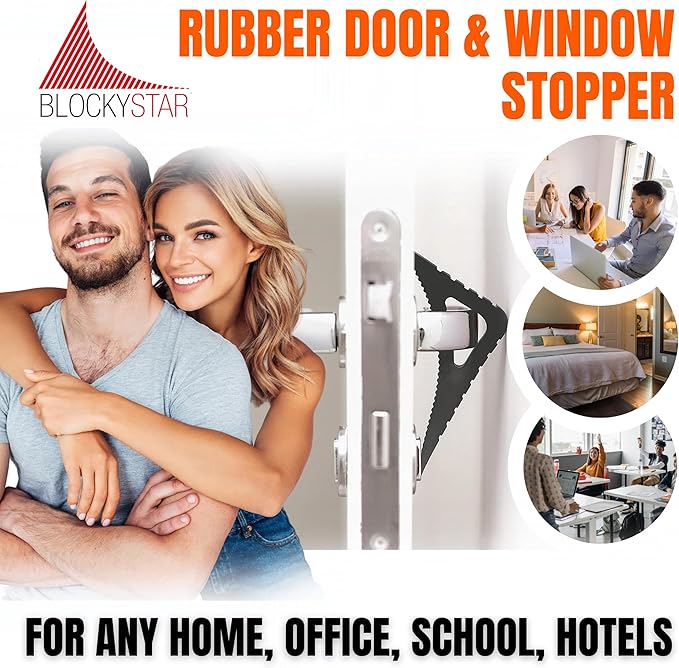 Door Stoppers & Window Stopper, Rubber Door Stop, Door Wedge Stopper for Any Floor Surface, Decorative Door Stoppers for Bottom of Door Security, Colorful Doorstop Large Door Stopper Wedge