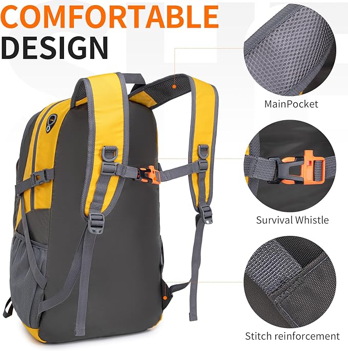 40L Hiking Backpack Lightweight Daypack Waterproof Travel Camping Backpack for Men Women Sport Packable