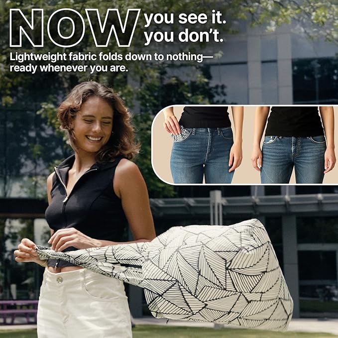 Nanobag Ultra-Lightweight Heavy Duty Foldable Tote for Women & Men, Reusable Grocery & Travel Bag, Packable Collapsible Compact Market Essential (XL Mocha)