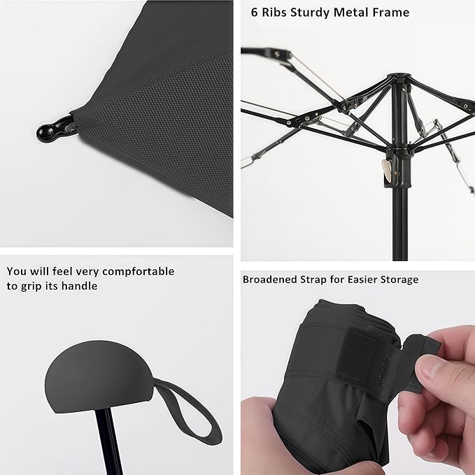 BAODINI Travel Essentials Mini Umbrella for Purse With Case Small Compact UV Sun Protection Lightweight Tiny Pocket Manual Open Close Umbrella for Women Kids and Men Fit Purse Backpack