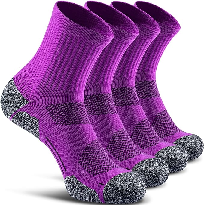 CWVLC Cushioned Compression Sport Quarter Socks for Men Women Youth