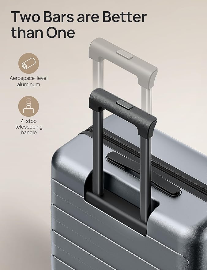 Carry on Luggage 22 X 14 X 9 Airline Approved, 20 Inch Luggage for 3-5 Days Travel, Double Spinner Wheels, 100% Hardshell PC, TSA Lock (00-Grey (Expandable), Carry-On 20-Inch)