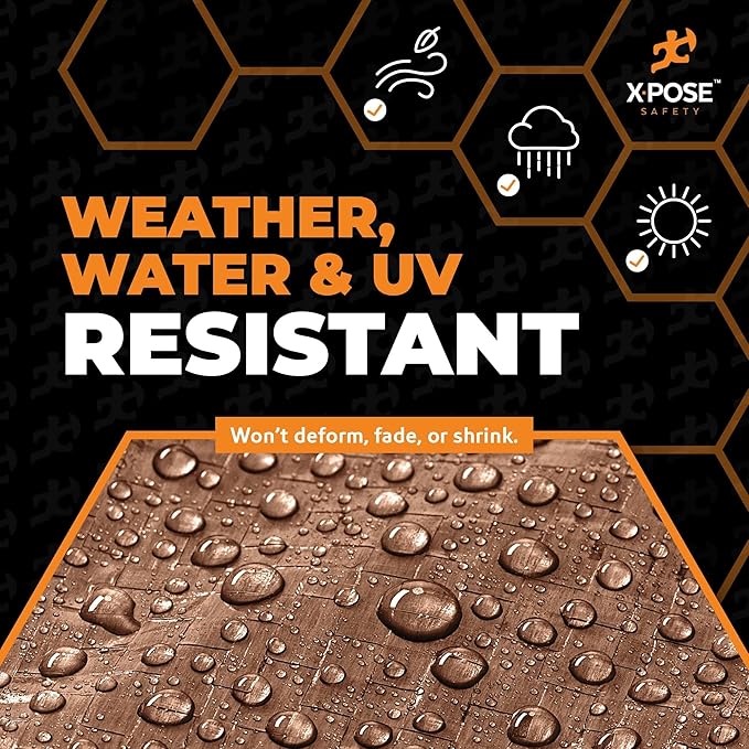 Multipurpose Protective Cover Brown Poly Tarp 9' x 12' (2-Pack) - Durable, Water Resistant, Weather Resistant - 5 Mil Thick Polyethylene - by Xpose Safety