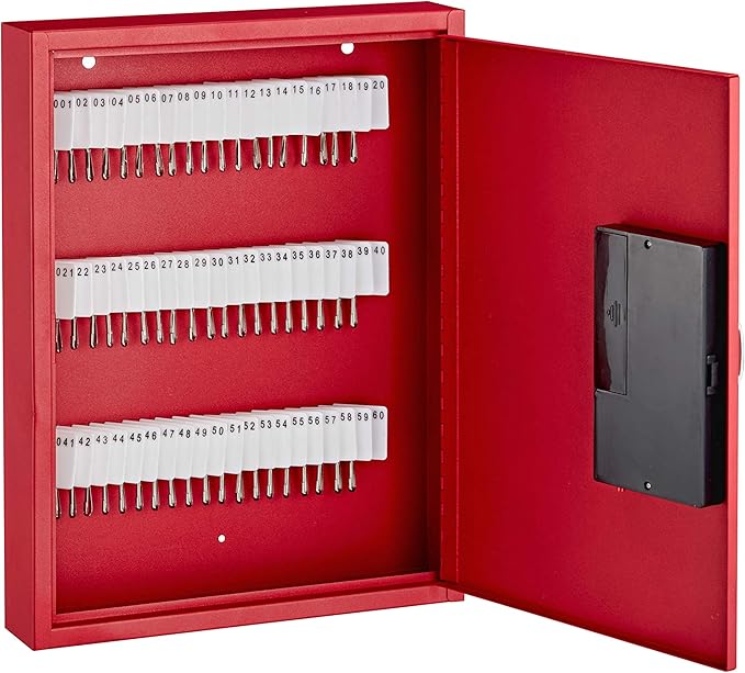AdirOffice Key Holder Wall Mount - 60 Keys Lock Box with Code, Key Cabinet Wall Mount, Valet Parking Key Box, Car Dealer Key Cabinet - Space Saving Locking Key Box Wall Mount with Digital Lock