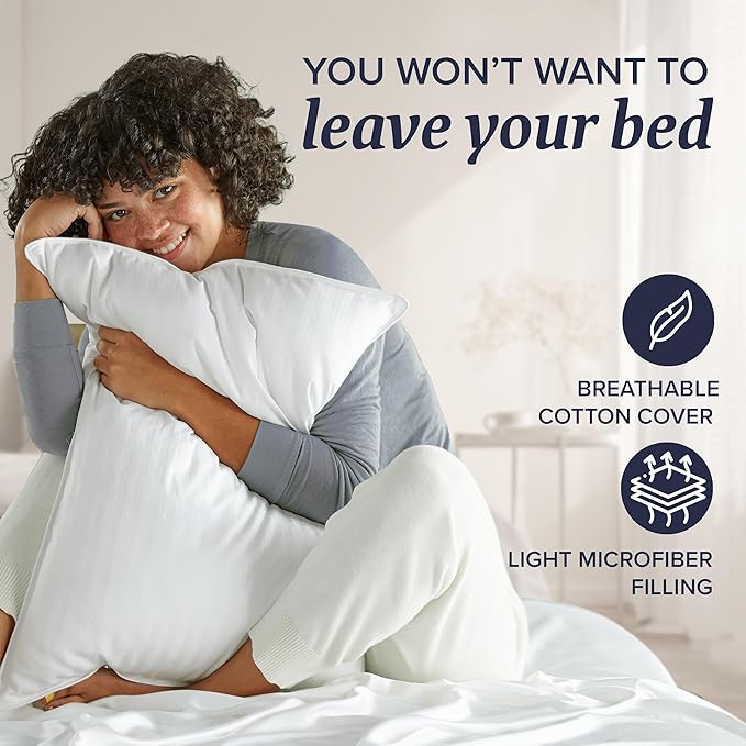 Beckham Hotel Collection Bed Pillows Standard/Queen Size Set of 2 - Original Down Alternative Pillow for Sleeping - Bedding for Back, Stomach or Side Sleepers