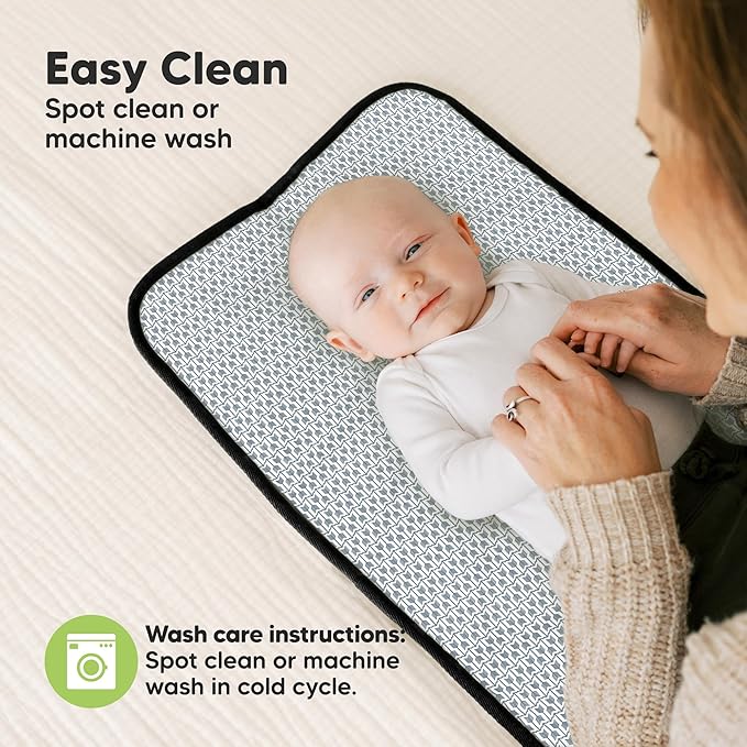 KeaBabies Portable Diaper Changing Pad, Easy Wipe Clean - Foldable Waterproof Baby Changing Mat for Diaper Bag, Compact, Lightweight, 25x13 Baby Changer Travel Essential,Machine Washable(Pets & Paws)
