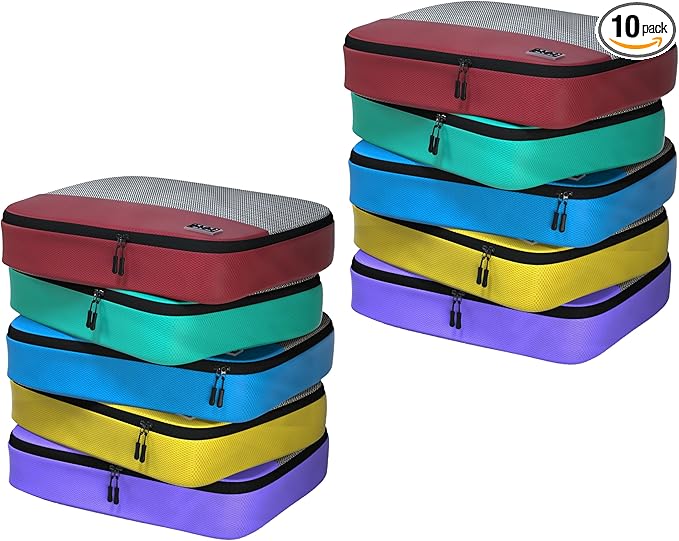 Large Packing Cubes for Travel - 10pc Packing Cubes for Suitcases - Lightweight Luggage Organizer Bags