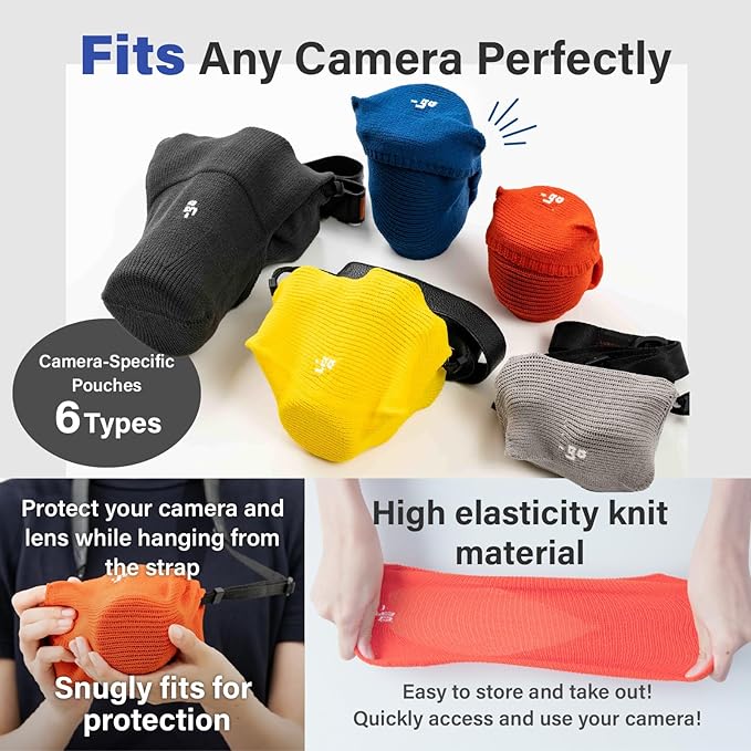 Camera Cover, Square W, Made in Japan, M size, Yellow