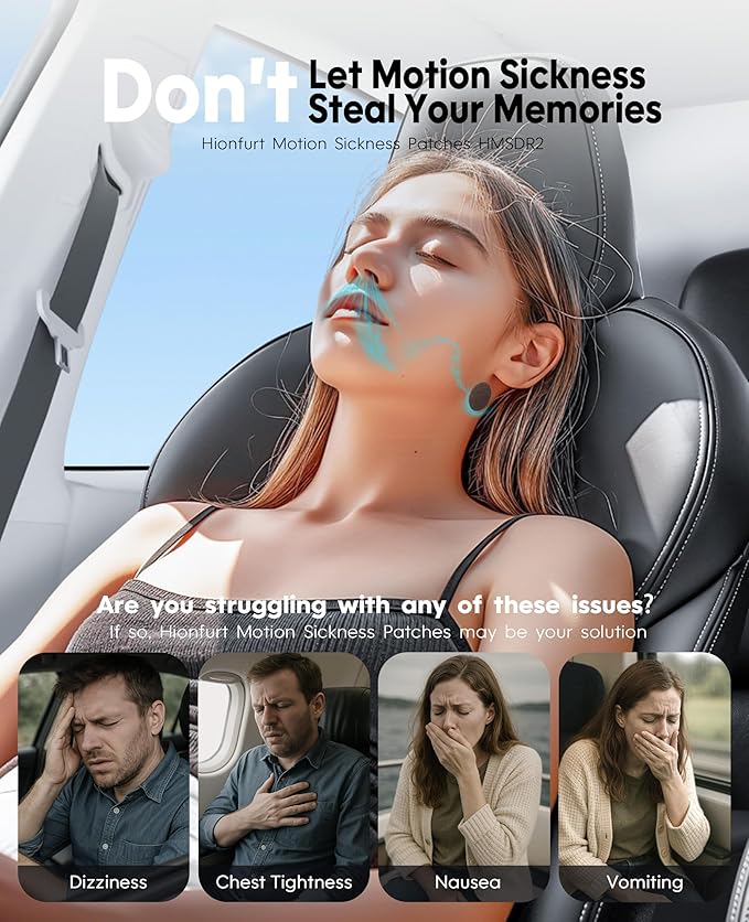 HMSDR2 64ct Motion Sickness Patches with Plant Essence – Lavender – Sea Sickness Patches for Cruise, Car, Airplane – Non-Drowsy, 72H Lasting