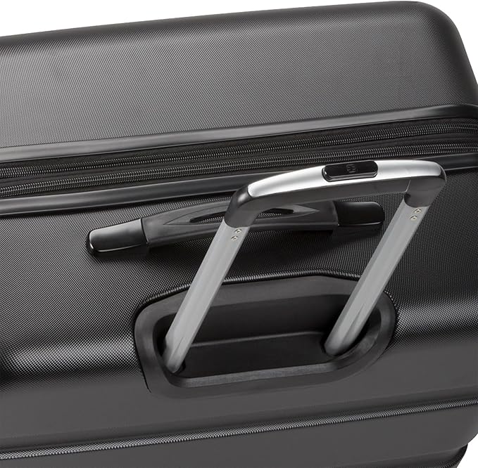 SwissGear 7366 Hardside Expandable Luggage with Spinner Wheels, Black, Checked-Medium 23-Inch