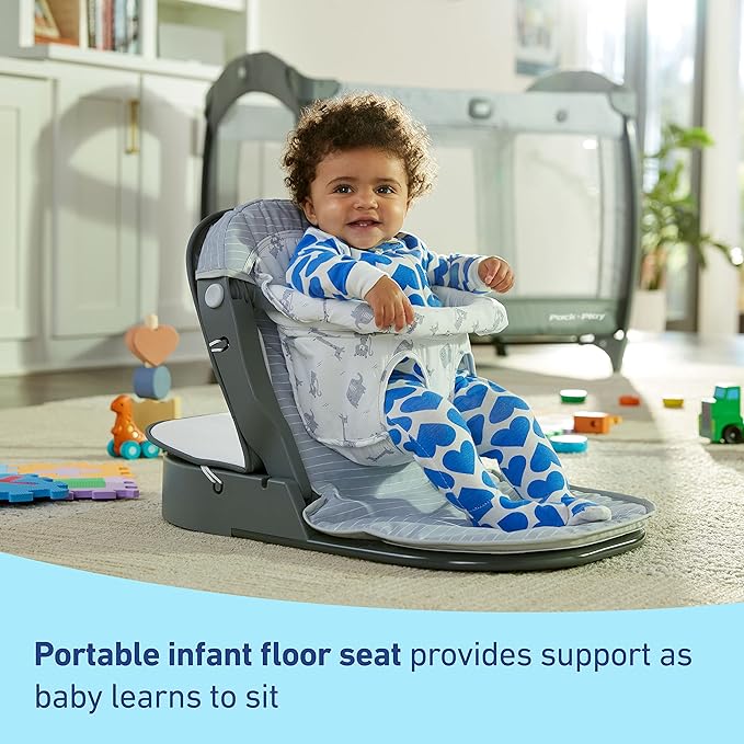 Graco Pack ’n Play Sit ’N Grow Playard, Portable Infant Bassinet, Adjustable Seat, Built‑In Storage