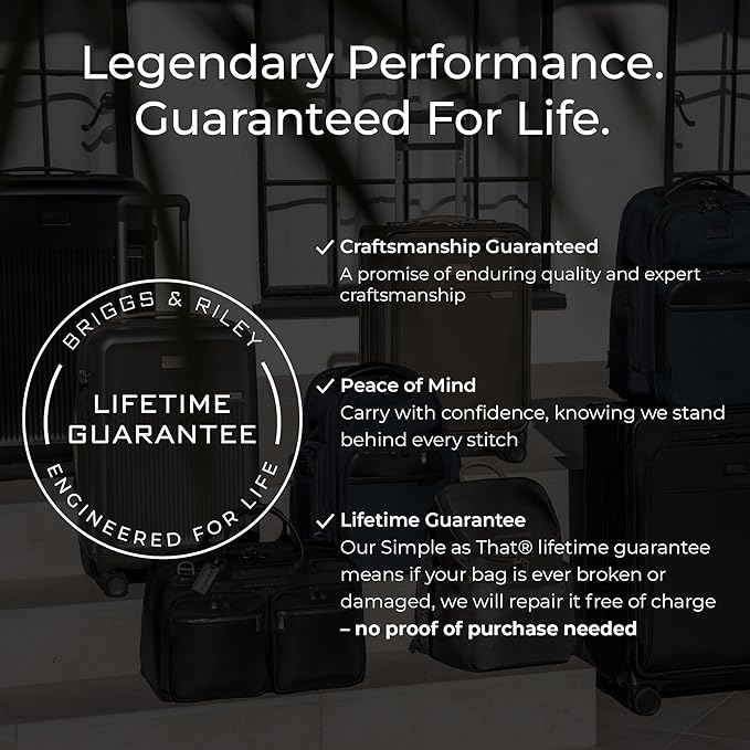 Briggs & Riley 31" Extra Large Expandable Spinner - Checked Luggage for Travel, Suitcases with Wheels, Softside Rolling Bag for Men & Women, Self-Repairing Zipper - Baseline Collection, Black
