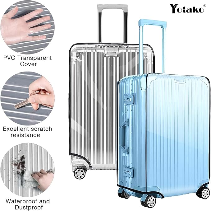Yotako Clear PVC Suitcase Cover Protectors 32 Inch Luggage Cover for Wheeled Suitcase (32'')