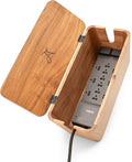 Large Cable Management Box - Acacia Wood - Cable Organizer Box and Power Strip Box for Electrical Cord Management - Hide Desk Cord and Floor Cables - Wire Storage and Organization for Cords