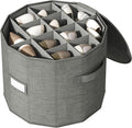 Vailando Shoe Organizer for Closet - Cylindrical Shoe Storage Organizer with Removable Dividers, Rectangular Compartment, Foldable, Gray, 1-Pack