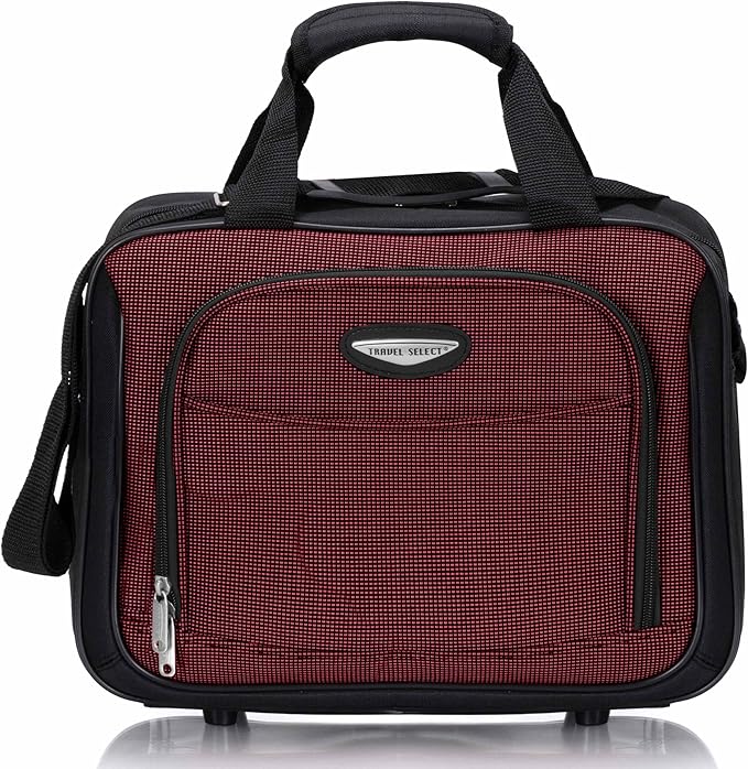 Travel Select Amsterdam 4-Piece Softside Expandable Rolling Luggage Set, Lightweight 2-Wheel Suitcases, Packing Cubes, Travel Tote, Durable Polyester Construction, Burgundy