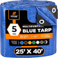 Better Blue Poly Tarp 25' x 40' - Multipurpose Protective Cover - Lightweight, Durable, Waterproof, Weather Proof - 5 Mil Thick Polyethylene - by Xpose Safety