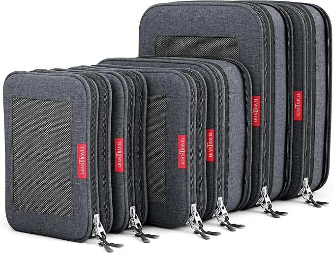 Compression Packing Cubes for Travel Organizers with Double Zipper, LeanTravel