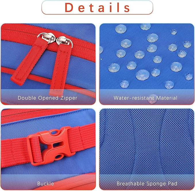 Cute Mini Toddler Backpacks for Boys 2-4 Little Kids Backpack Preschool Bookbag (Red Navy Blue)