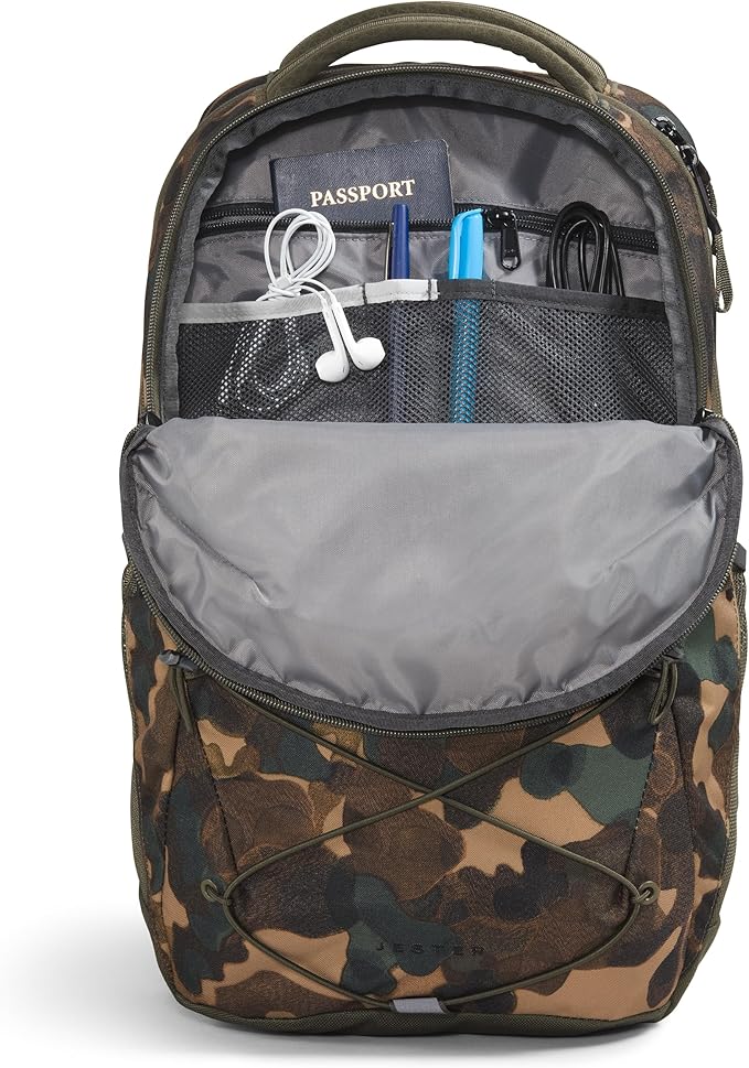 The North Face Jester Everyday Laptop Backpack, Utility Brown Camo Texture Print/New Taupe Green, One Size