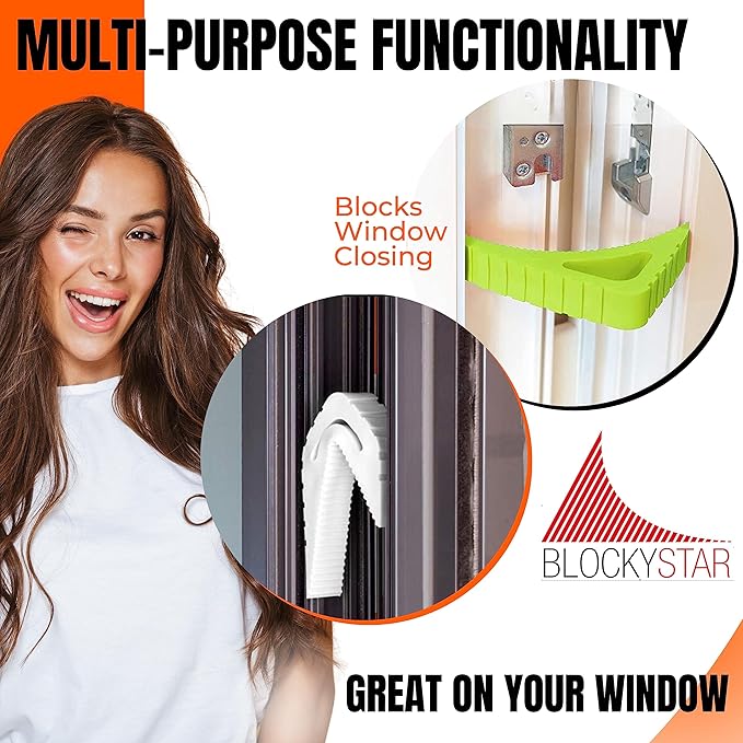 Door Stopper & Window Stopper, Rubber Door Stop Flexible, Door Wedge Stopper Award Winning, Decorative Door Stoppers for Bottom of Door Security, White, Set of 3