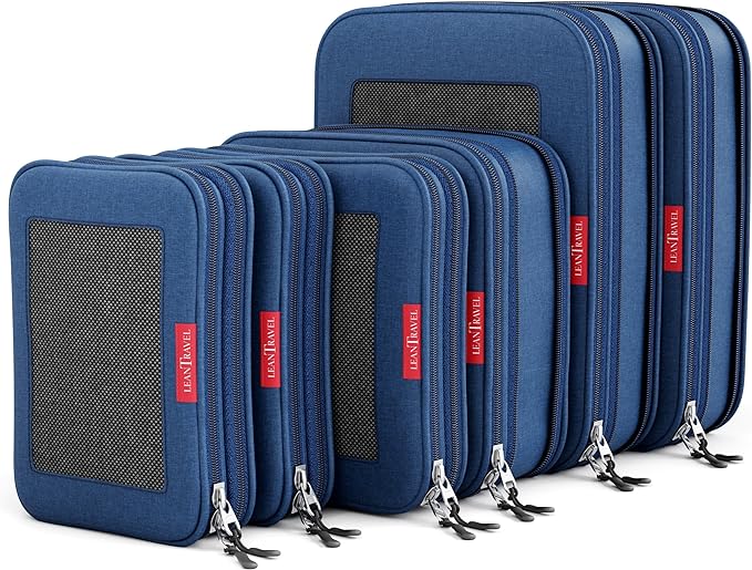 Compression Packing Cubes for Travel Organizers with Double Zipper, LeanTravel