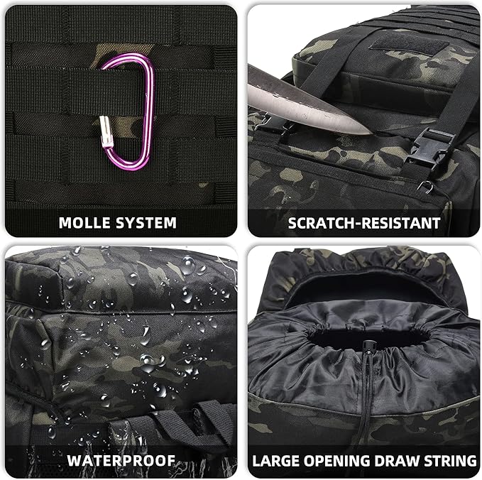 King'sGuard 70L Camping Hiking Backpack Tactical Backpack Military Molle Rucksack Backpack for Outdoor