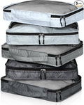 5 Pcs Packing Cubes for Suitcase Large Travel Cubes Carry on Luggage Organizer Bags for Clothes Accessories(M,Gray)