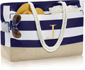 YOOLIFE Large Initial Beach Bag Waterproof Tote Zipper Bag Personalized Gifts for Women Her Birthday Travel Beach Essential