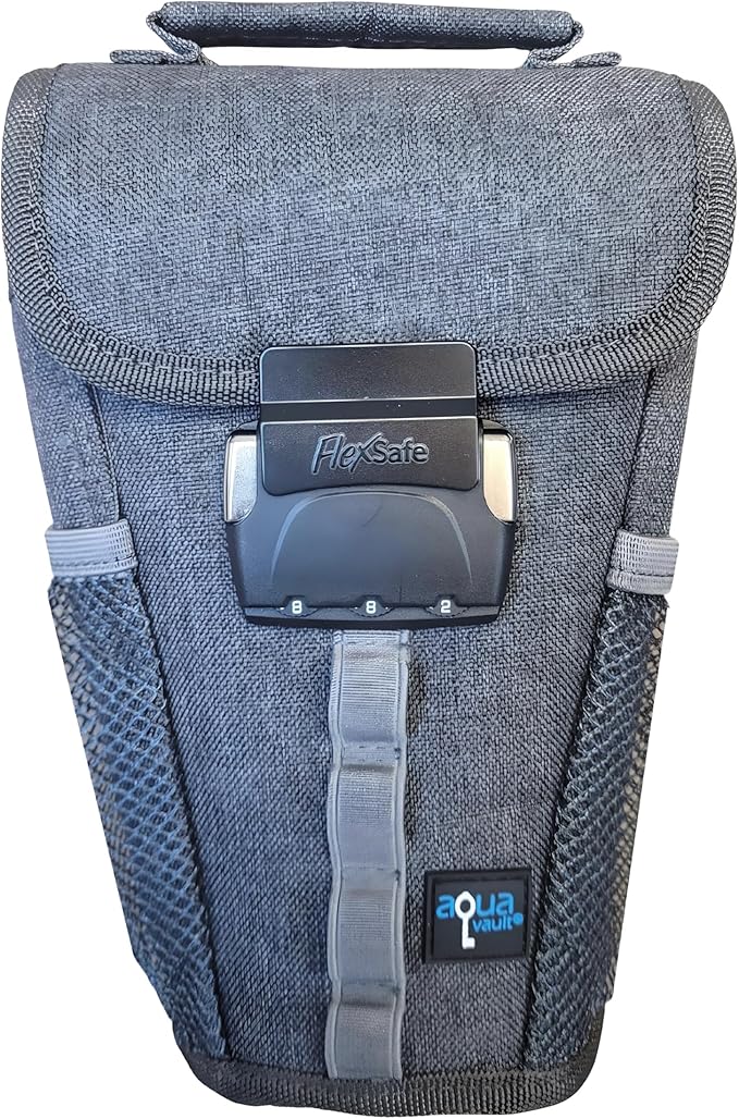 Aquavault | Flex Safe | Beach Chair Vault | Anti theft combination lock | 3 Digit Programmable lock | Water resistant, Slash Resistant and RFID Blocking (Grey)