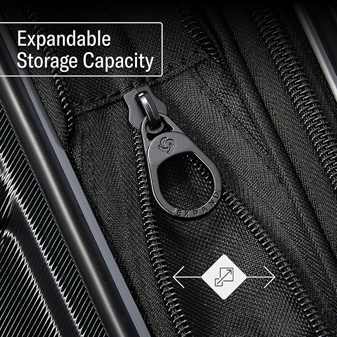 Samsonite Omni 2 Hardside Expandable Luggage with Spinner Wheels, 16X14X9 CARRY-ON SPINNER, SOLID CHARCOAL