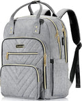 Laptop Backpack for Women Men, School Backpacks for Teens Girls Boys, 17.3 Inch Work Laptop Bag with USB Port Charging, Water Resistant College Bookbags for Girls, Grey