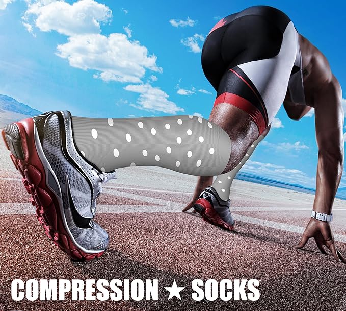 CHARMKING Compression Socks for Women & Men Circulation (3 Pairs) 15-20 mmHg is Best Support for Athletic Running Cycling