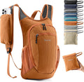 10L Small Hiking Backpack Travel Daypack Lightweight Packable Back Pack for Women Men(Orange)